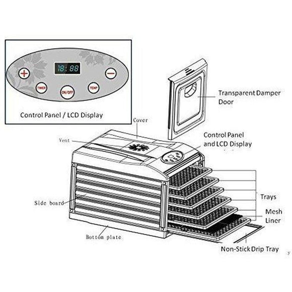 Samson Silent SB-109-SS Stainless Steel Digital Dehydrator, 9-Trays-Extreme Wellness Supply