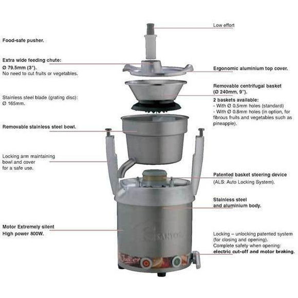 Miracle MJ800 Commercial Centrifugal Fruit & Vegetable Juice Extractor-Extreme Wellness Supply