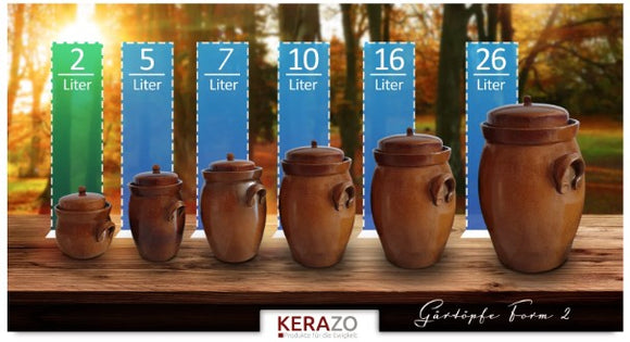 K&K Kerazo 2L (0.53 Gal) Fermenting Crock Pot