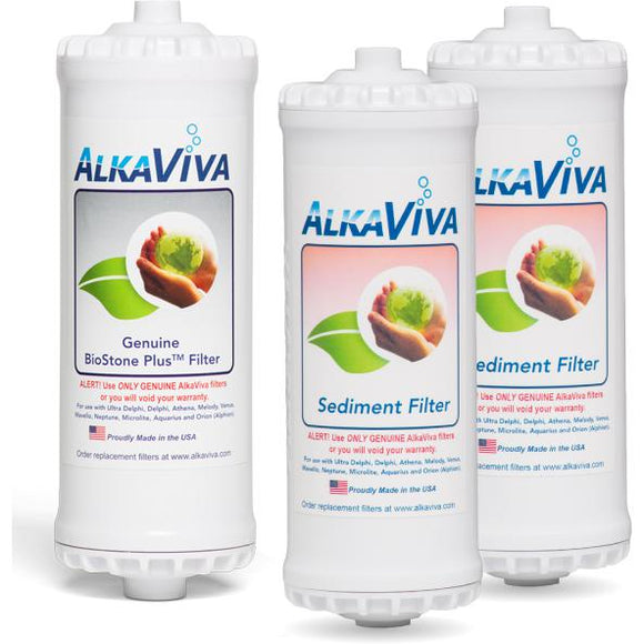 AlkaViva Athena BioStone Plus & Sediment Filters, Replacement Pack-Extreme Wellness Supply