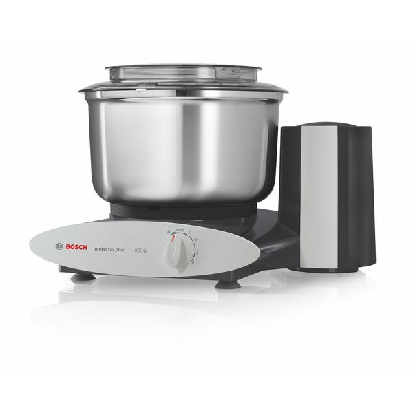 White Bosch Universal Plus Mixer with Stainless Steel Dough Bowl