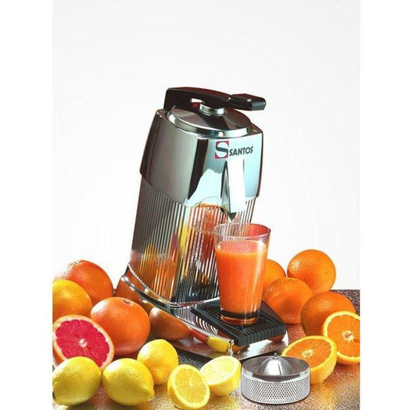 Santos 10C Automatic Chrome Citrus Juicer with Lever-Extreme Wellness Supply