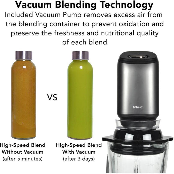 Tribest PBG-5001-A Glass Vacuum Blender, Personal Single-Serving Size-Extreme Wellness Supply