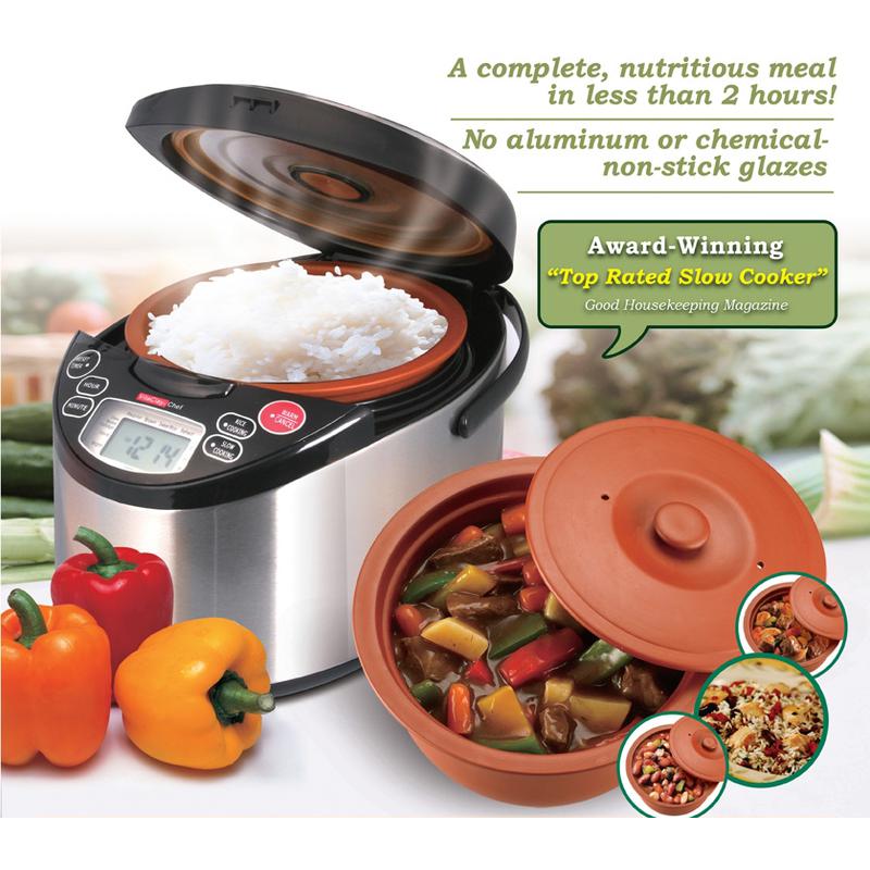  VitaClay VM7900-6 Smart Organic Multi-Cooker- A Rice Cooker,  Slow Cooker, Digital Steamer plus bonus Yogurt Maker, 6 Cup/3.2-Quart:  Teflon Free Rice Cooker: Home & Kitchen