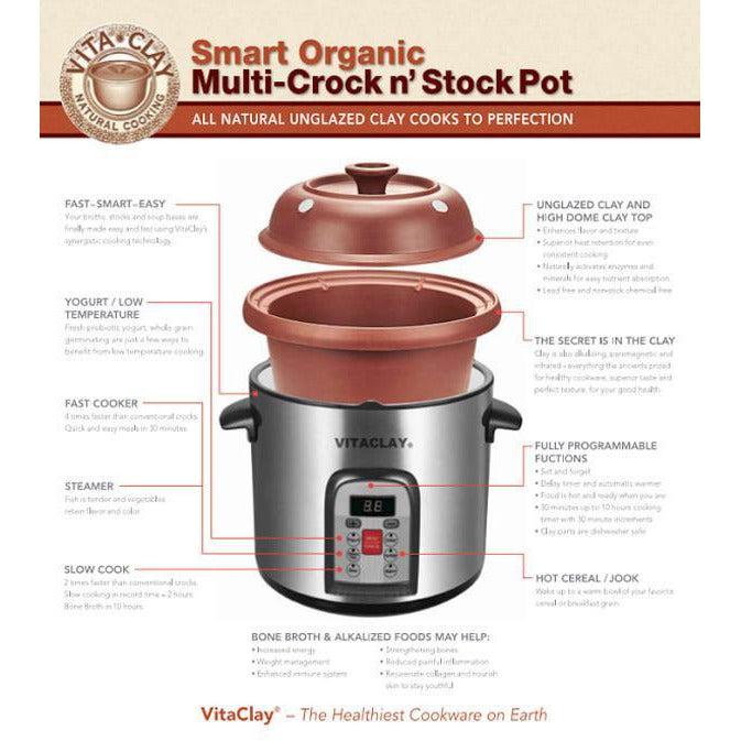 VitaClay Smart Organic Clay 6-Quart Multi-Crock 'N Stock Pot