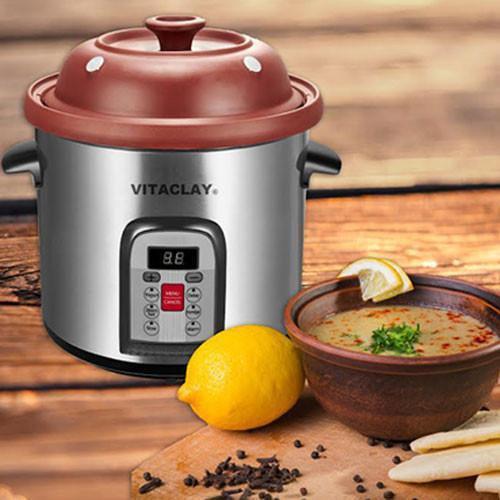 VitaClay Smart Organic Clay 6-Quart Multi-Crock 'N Stock Pot VM7800-5C-Extreme Wellness Supply