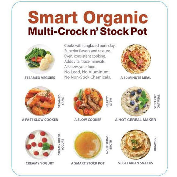 VitaClay Smart Organic Clay 6-Quart Multi-Crock 'N Stock Pot VM7800-5C-Extreme Wellness Supply